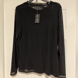 Women’s INC Black Mesh Top